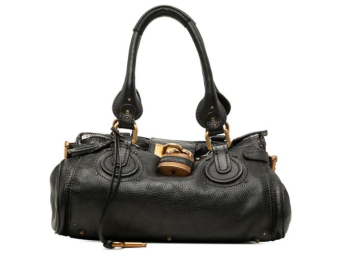 Sac à main Chloé Paddington en cuir noir, taille Medium