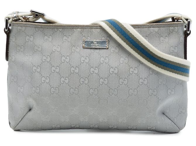 Bolsa Tiracolo Gucci Silver GG Canvas Web Prata