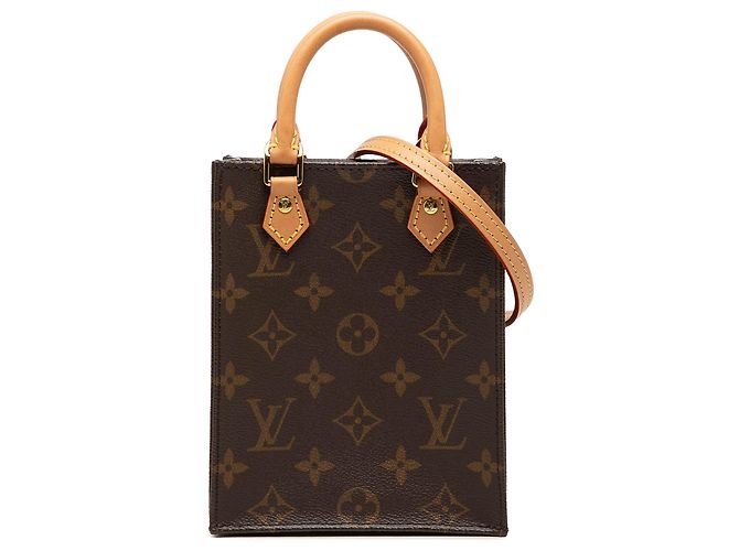 Louis Vuitton Brown Monogram Petit Sac Plat Marrom