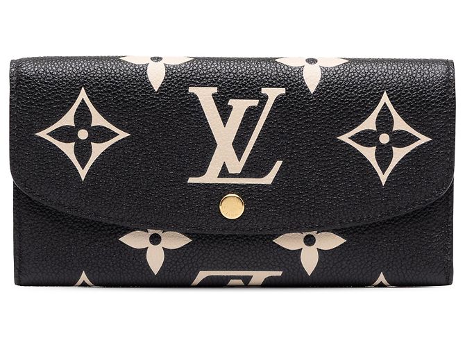 Louis Vuitton Black Bicolor Monogram Empreinte Giant Emilie Wallet