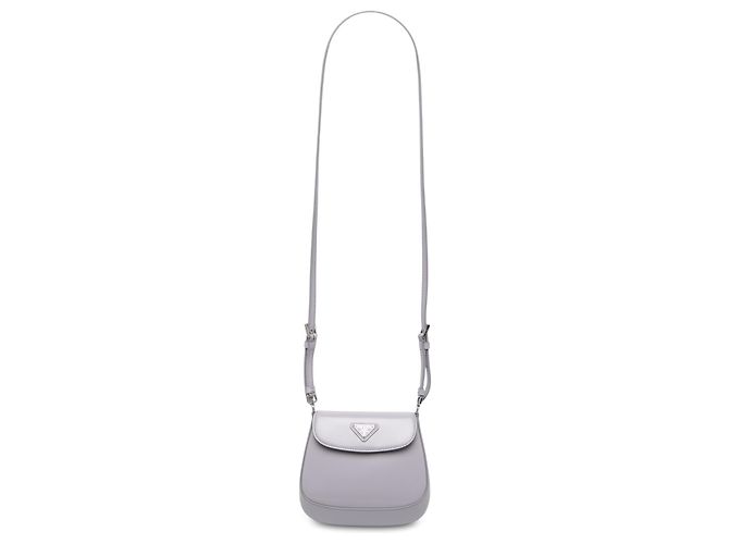 Prada Mini Cleo Flap em couro escovado roxo