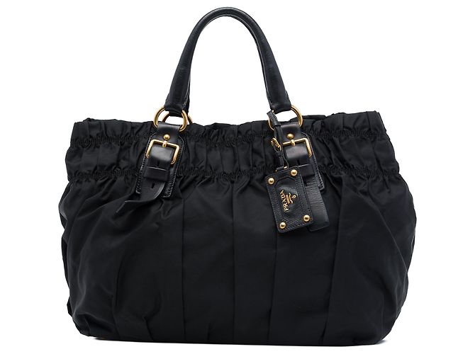 Prada Tote aus schwarzem Tessuto Gaufre