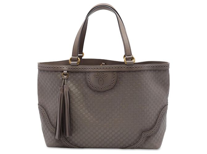 Tote Gucci Brown Large Microguccissima Brogue Duilio Marrom