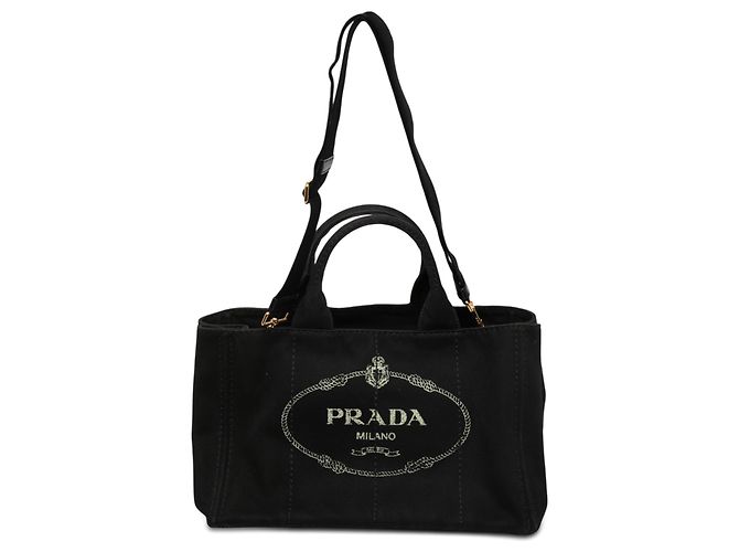 Tote Sac cabas Prada en toile Canapa logo noir