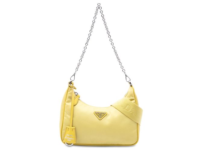 Sac à main Prada Yellow Mini Tessuto Re Edition 2005 Jaune