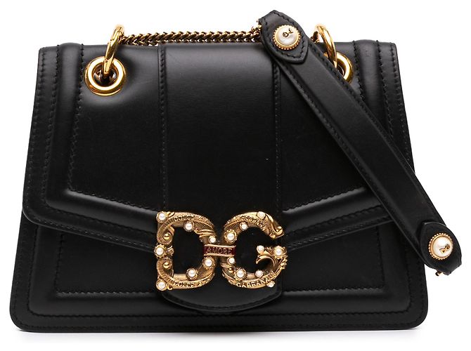 Dolce & Gabbana Borsa a tracolla DG Amore in vitello nero
