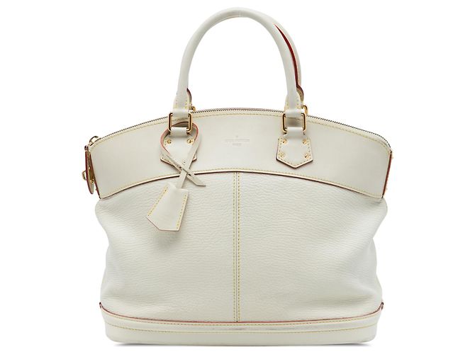 Louis Vuitton White Suhali Lockit MM Weiß