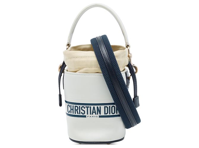 Borsa secchiello Dior Vibe con coulisse in micro pelle di vitello beige