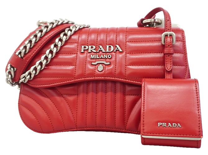 Borsa a tracolla Prada Time Lag in pelle Rosso
