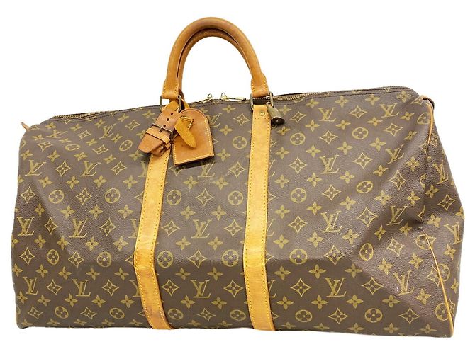 Louis Vuitton Boston Monogram Keepall 55 Castaño