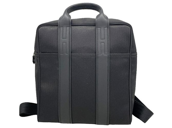 Hermès Sac à dos Hermes Black Chevron Noir