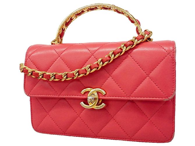 Sac à main épaule à chaîne Chanel Matelassé Rose