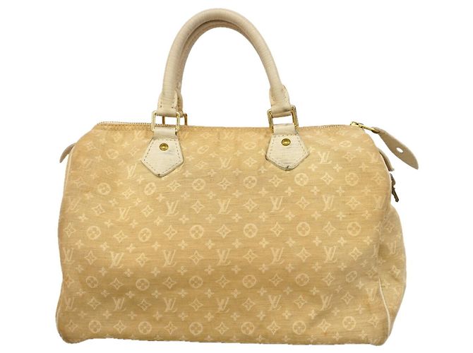 Bolsa Louis Vuitton Monogram Mini Lin Speedy 30 em Dune