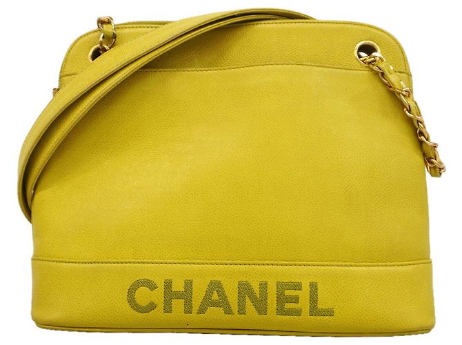 Sac à épaule Chanel Lime Yellow Doré