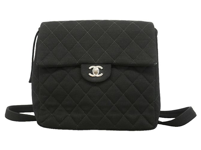 Sac à dos Chanel Matelassé en coton Noir
