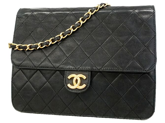Bolsa de Ombro Chanel Matelassé com Corrente Preto