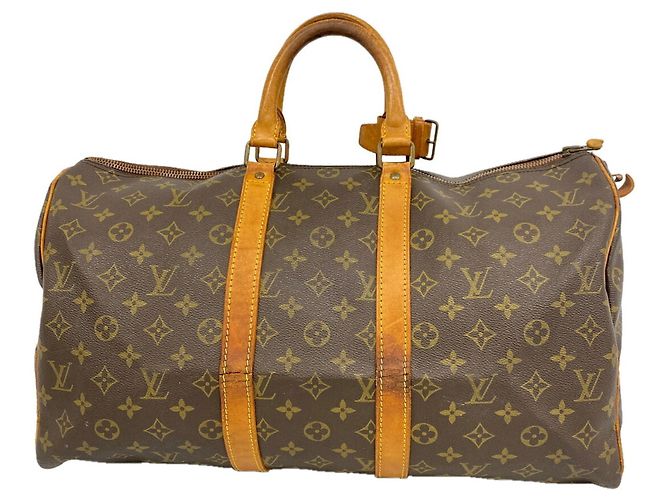 Sac Louis Vuitton Boston Monogram Keepall 45 Marron