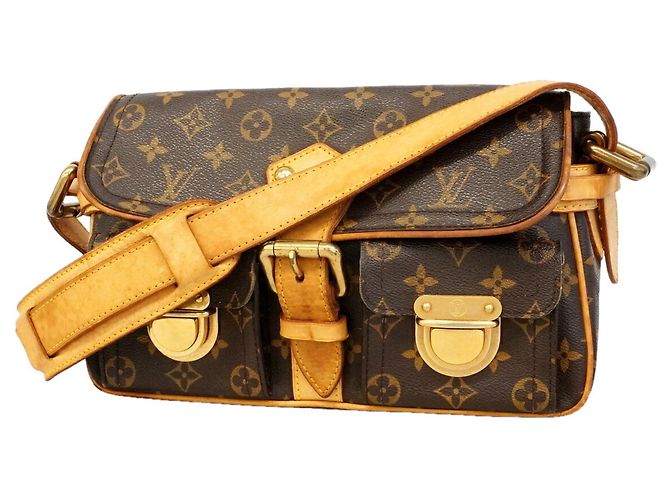 Bolso de hombro Louis Vuitton Monogram Hudson PM Castaño