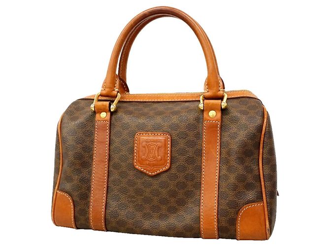 Céline Bolsa Celine Macadam Brown para mulheres Marrom