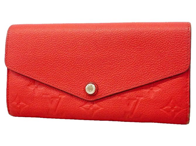 Louis Vuitton Monogram Empreinte Sarah Long Wallet Orange