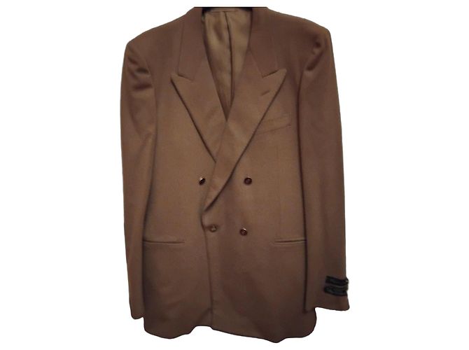 Loro Piana Brown Wool Double-Breasted Jacket
