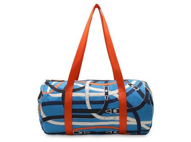 Saco Duffle Hermès de Seda Multicor