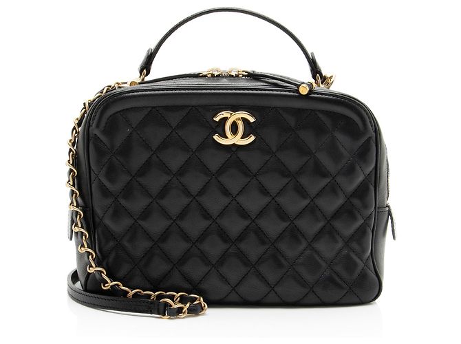 Chanel CC Medium Vanity Case em pele de vitela Preto