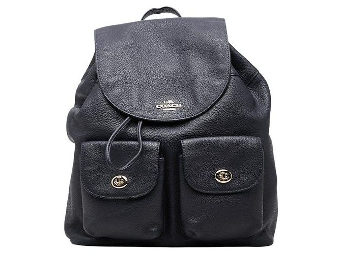 Sac à dos COACH en cuir grainé Noir