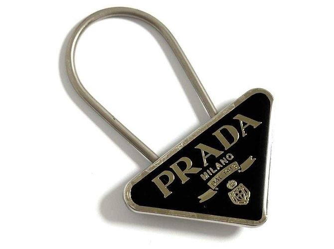 Prada Metal Keyring Gold Golden Metallic