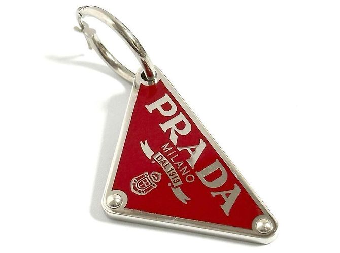 Boucles d'oreilles Prada Silver 925 Argenté Métallisé