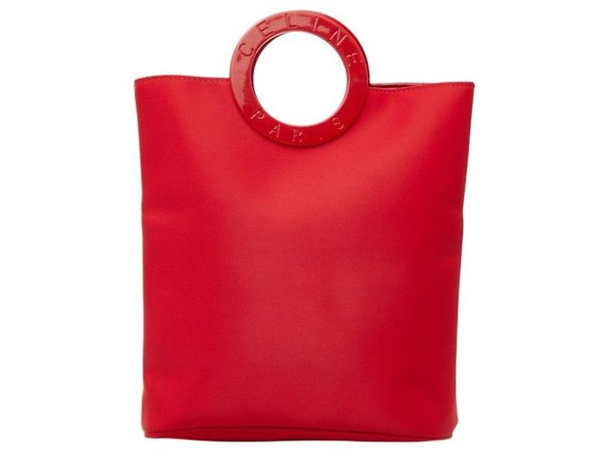 Céline Mini mala de nylon com pega circular Celine Vermelho