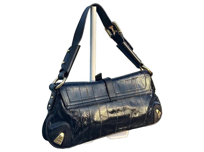 Dolce & Gabbana Handtasche aus schwarzem Lackleder