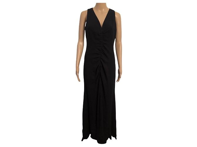 Valentino Langes Seidenkleid Schwarz