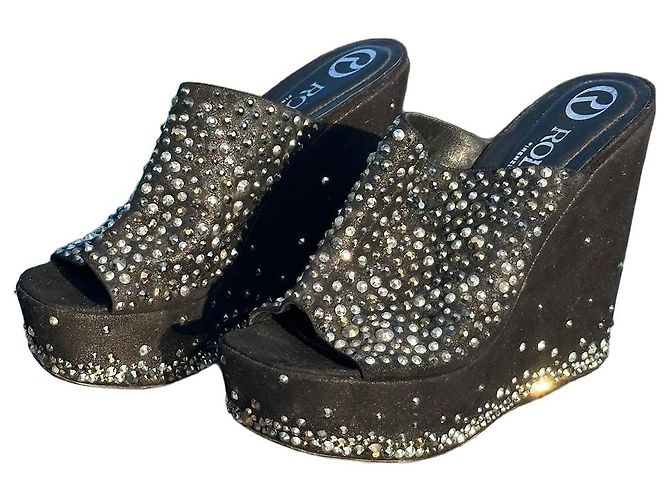 Sandales compensées Rodo à strass