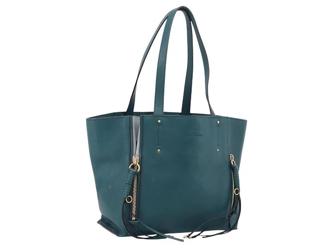 Chloé Bolso Chloe Milo de piel verde y oro auténtico ep16383A Dorado