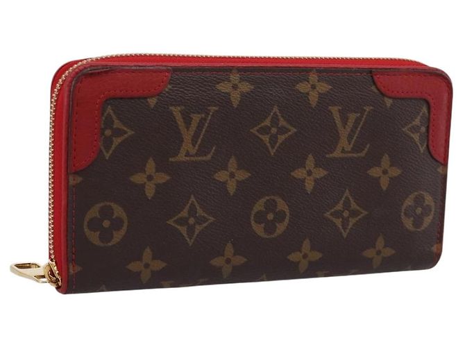 LOUIS VUITTON Monogram Sleys Zippy Wallet Long Wallet Red M61854 LV Auth 205323V
