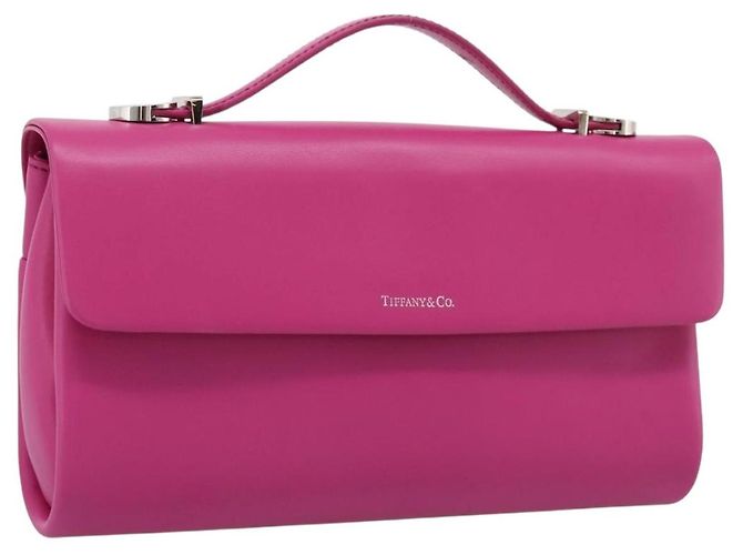 Bolsa Tiffany & Co. em couro rosa prata Auth BA16045V
