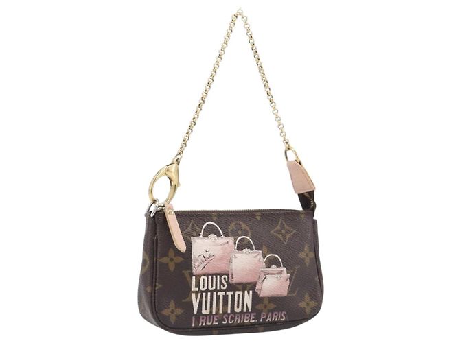 LOUIS VUITTON Monogram Bag print Mini Pochette Pouch M60245 LV Auth 206276M Monogramma