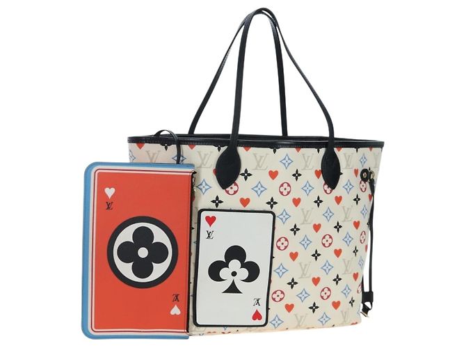 LOUIS VUITTON Monogram game Neverfull MM Tasche Multicolor M57462 LV Auth 206917SAM Weiß Mehrfarben