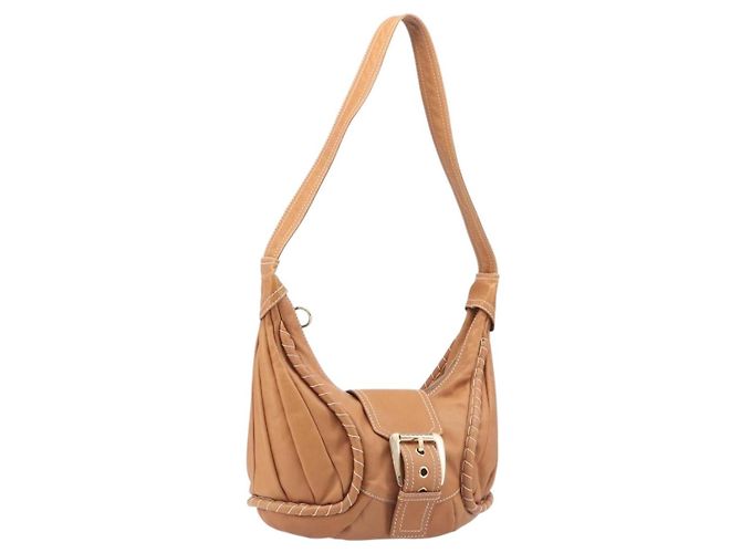 16 Céline Borsa a Tracolla CELINE Pelle Marrone Oro Auth 206796V D'oro