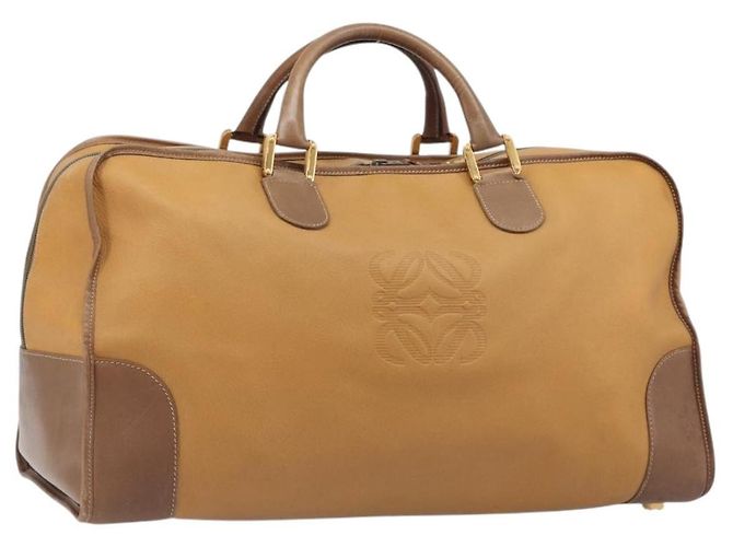 Sac Boston LOEWE en cuir beige doré authentique bs37201