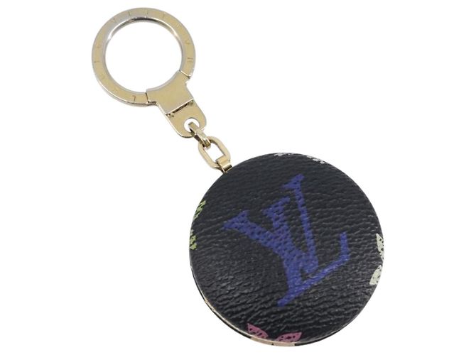 LOUIS VUITTON Monogram Multicolor Astropill Key Holder M51912 LV Auth 206010 Black