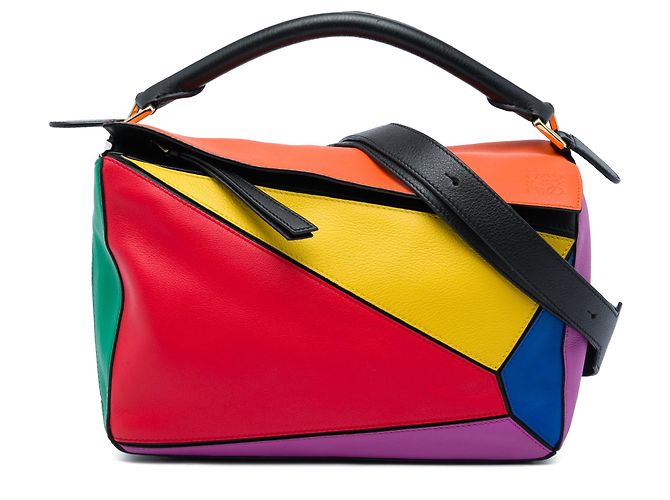 Borsa Puzzle Small in vitello Rainbow Multi LOEWE Multicolore