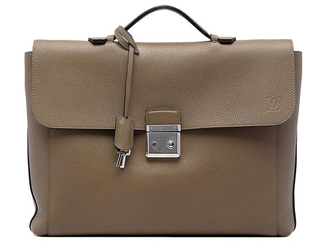 Sac business Louis Vuitton Taurillon Serviette Dorian Briefcase Marron