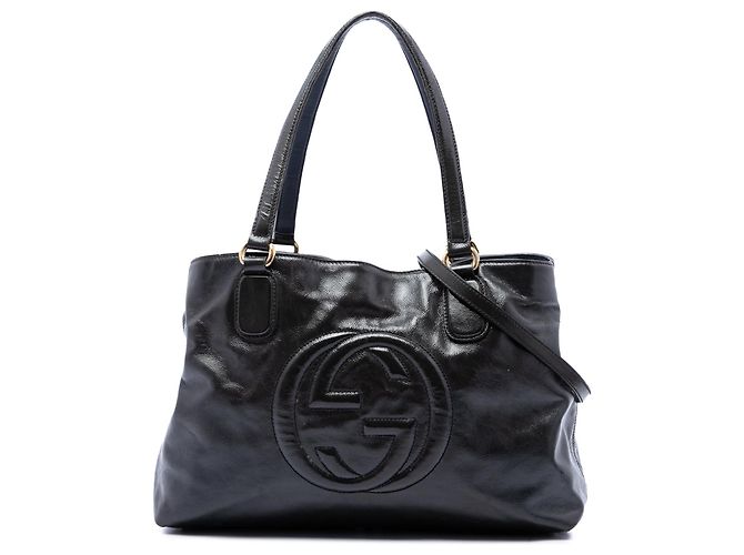 Bolso Soho Working Satchel Medium de charol negro Gucci