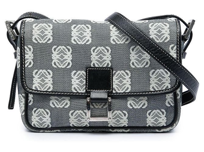 Bolsa Tiracolo LOEWE Anagram Canvas Cinza