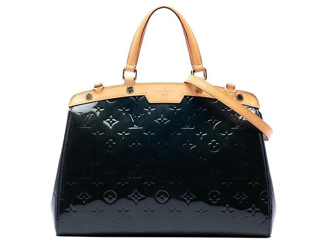 Bolsa Satchel Louis Vuitton Monogram Vernis Brea MM Azul