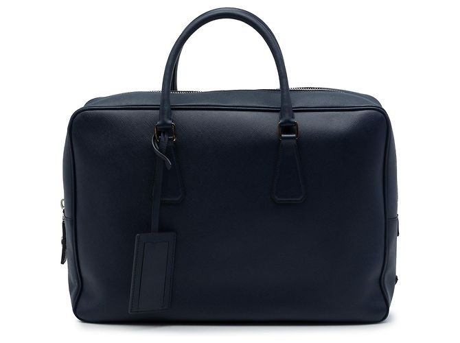 Borsa da viaggio Prada Saffiano blu - Borsa da lavoro