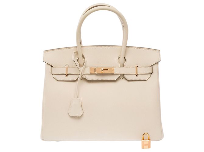 Hermès mala HERMES Birkin 30 em Couro Branco - 103995