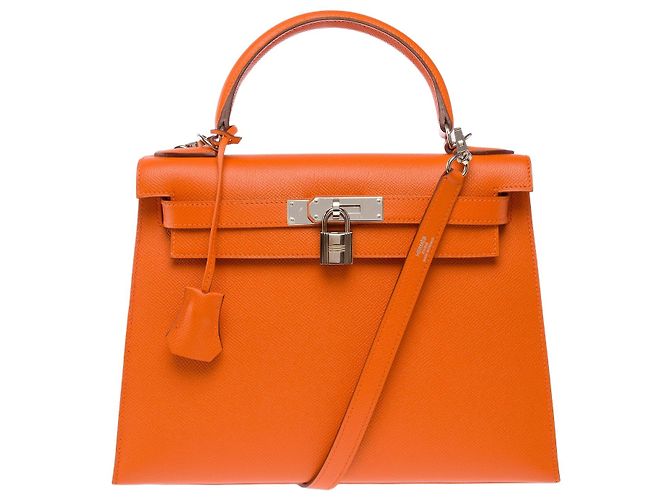 Hermès Bolsa HERMES Kelly 28 em Couro Laranja - 103994